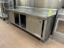 EDWARDS 8FT STAINLESS STEEL TABLE W/ BACKSPLASH
