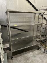 48IN X 18IN X 60IN STAINLESS STEEL RACK ON CASTERS