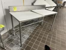 60IN X 25IN X 40IN POLYTOP TABLE W/ BACKSPLASH