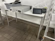 60IN X 25IN X 40IN POLYTOP TABLE W/ BACKSPLASH