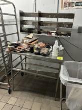 STAINLESS STEEL CONVEYOR TABLE W/ STORAGE