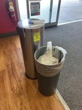 TRASH CAN AND STAINLESS WIPE STATION