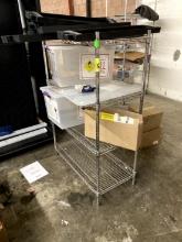 METRO RACK WITH TOTES AND PALLET GUARDS