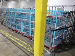 4-tier stocking cart w/ wire shelves