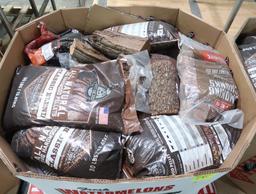 crate of hardwood smoking chunks & pellets