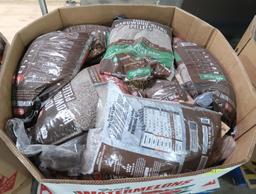 crate of hardwood smoking chunks & pellets