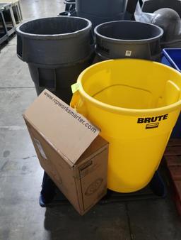 pallet of waste receptacles