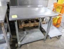 stainless table w/ backsplash & undershelf