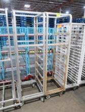 aluminum sheet pan racks, on casters