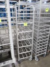 aluminum tub/tray rack, on casters