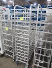 aluminum tub/tray rack, on casters