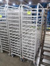 aluminum tub/tray rack, on casters