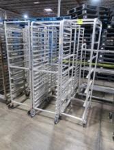 aluminum sheet pan racks, on casters
