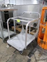 aluminum sheet pan cart, on casters