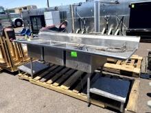 THREE COMPARTMENT STAINLESS SINK