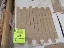 pallets of glass mosaic tile, tanish color