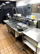 THREE COMPARTMENT STAINLESS STEEL SINK
