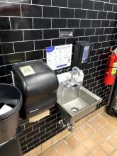 HAND SINK W/ PAPER TOWEL AND SOAP DISPENSER