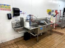 THREE COMPARTMENT STAINLESS STEEL SINK