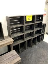 GROUP OF WOOD FLORAL CRATES