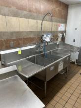 STAINLESS STEEL 3 COMPARTMENT SINK W/ SPRAYER