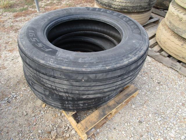 (2) 285/75R22.5 Tires