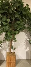 Bamboo Planter with Faux Tree