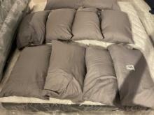 (4) pillows w/ gray covers