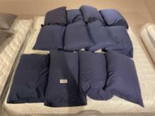 (4) pillows w/ navy cases