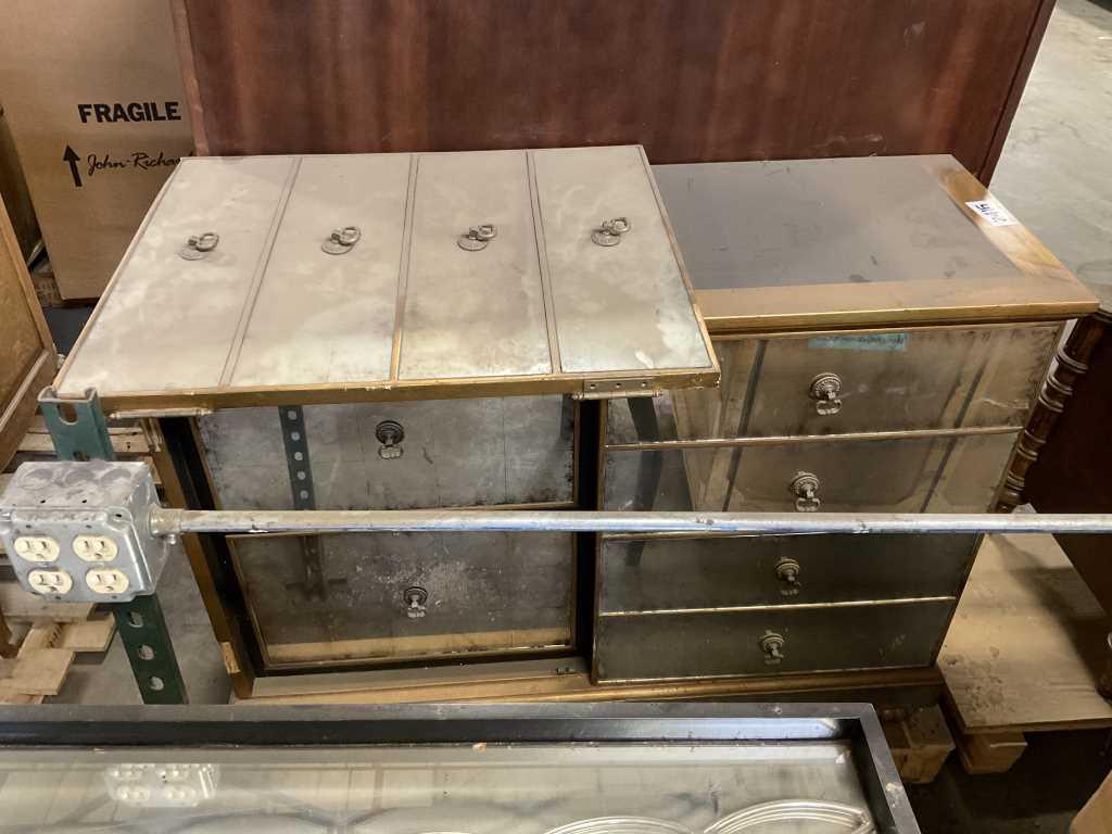 Pallet of damaged cabinet top and bottom