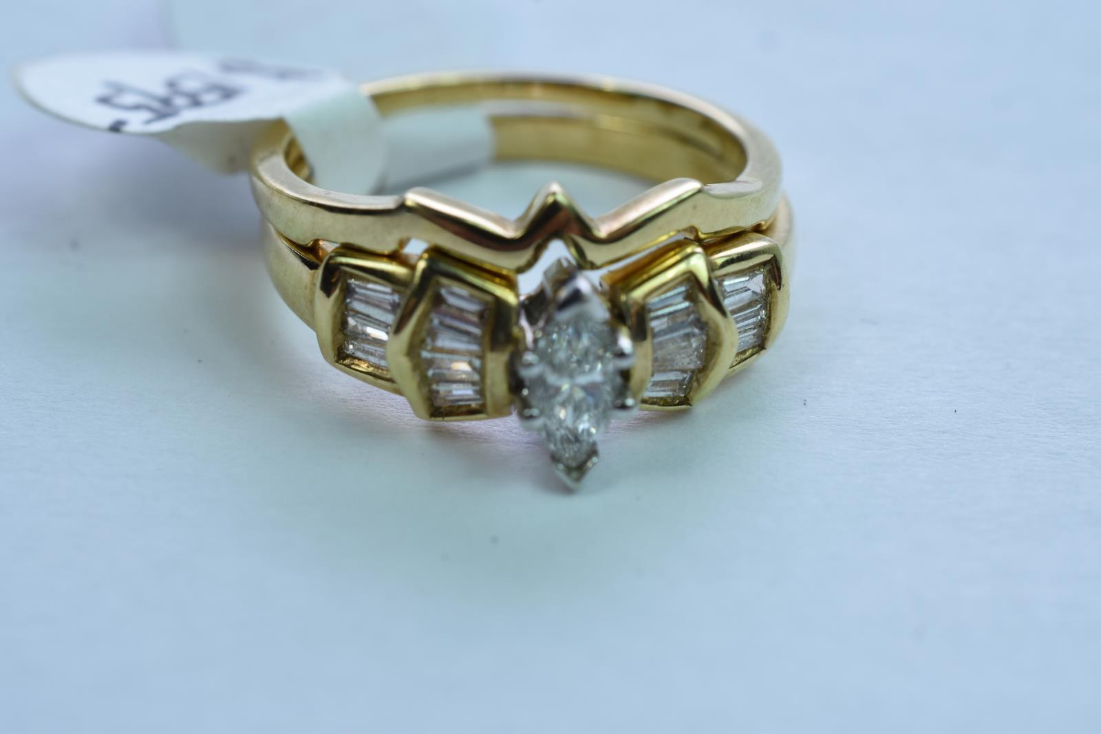 14KT GOLD DIAMOND SET 5.2 GTW, $1595.00, SIZE 6 1/4