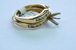 14KT GOLD & DIAMOND SETTING 8GTW, $1295.00 RETAIL VALUE, SIZE 5 1/2