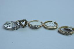 5- 10KT GOLD RINGS 11 GTW, $1550.00 RETAIL VALUE