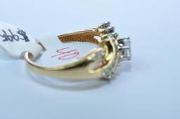 14KT GOLD RING 3 GTW, $995.00 RETAIL VALUE, SIZE 6 1/2