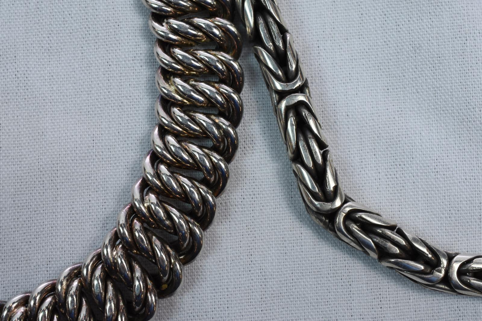 2 STERLING NECKLACES APPROX 210 GRAMS