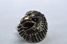 STERLING EAGLE RING