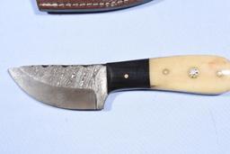 DAMACUS STEEL BONE HANDLE SKINNING KNIFE