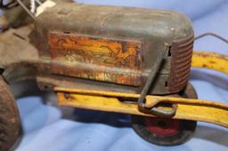 UNKNOWN MAKER STAMPED MEDAL TRACTOR, 16 IN LONG