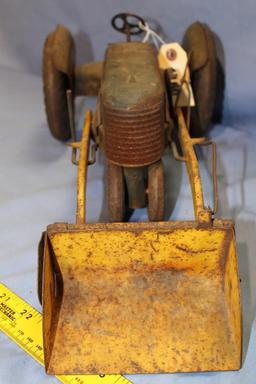 UNKNOWN MAKER STAMPED MEDAL TRACTOR, 16 IN LONG