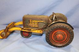 UNKNOWN MAKER STAMPED MEDAL TRACTOR, 16 IN LONG