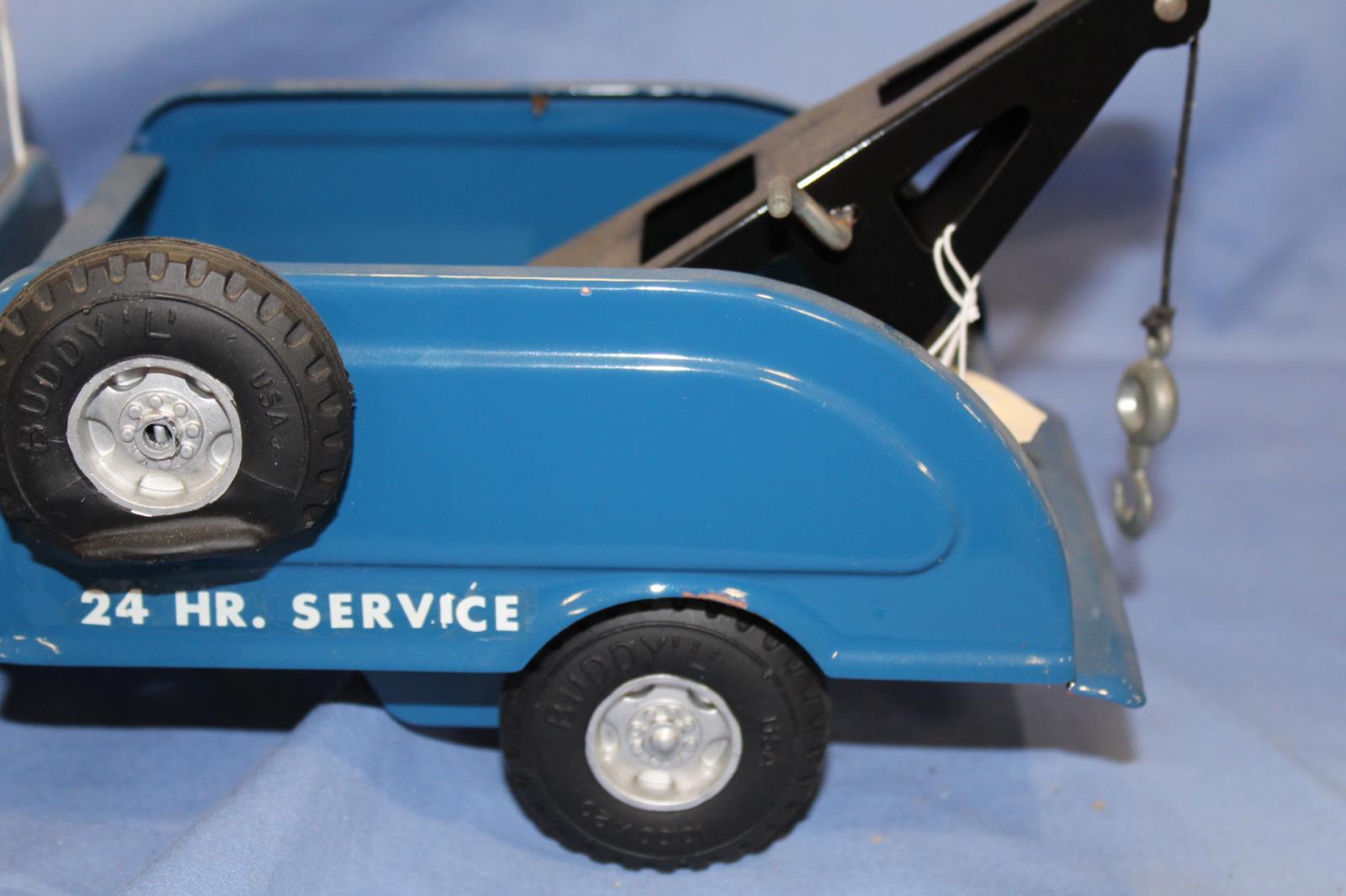 BUDDY L 24 HOUR SERVICE WRECKER, 15.5 IN LONG