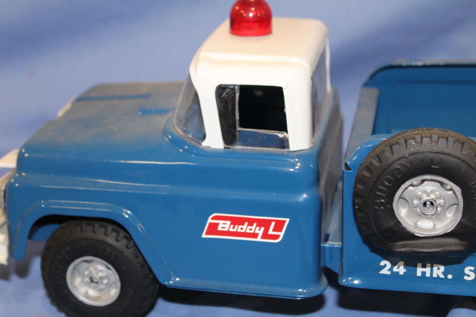 BUDDY L 24 HOUR SERVICE WRECKER, 15.5 IN LONG