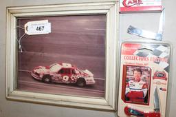 2 CASE BILL ELLIOTT KNIVES WITH PICTURE