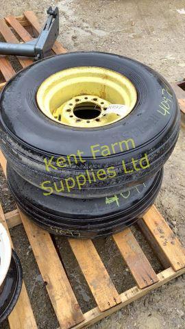 2 TIRES WITH RIMS AMERICAN FARMER