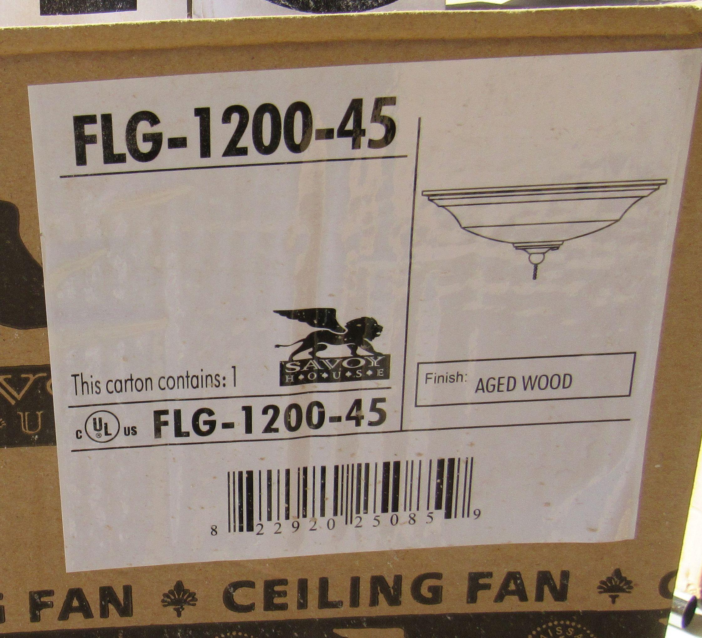 Savoy Hous light fixture for ceiling fan FLG-1200-45