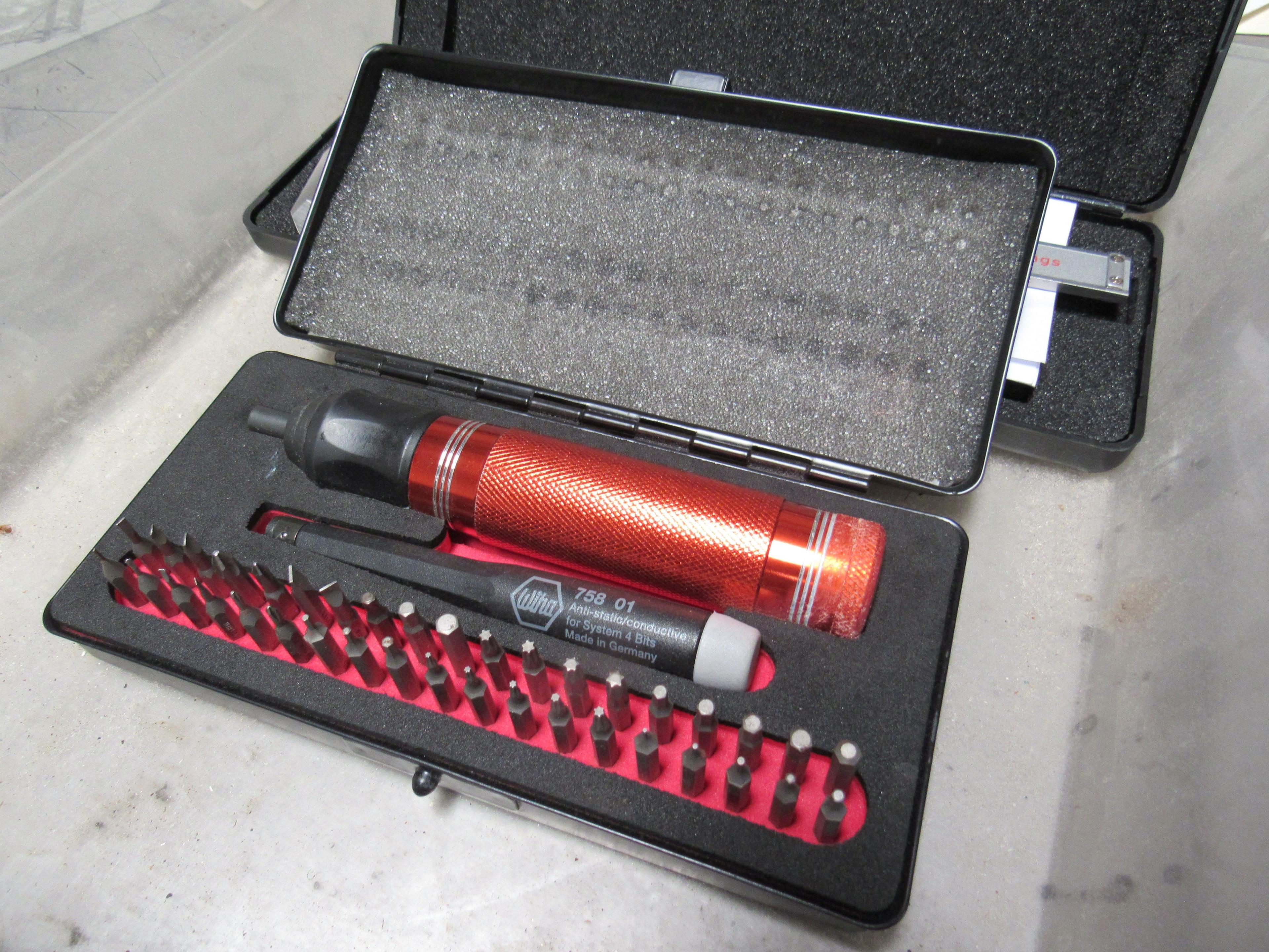 group of tools precsion screw driver set, micrometer, driver set