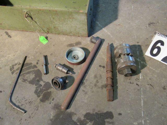 mixed machine tools in metal box
