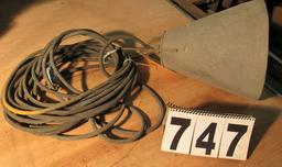 portable light with metal shade on 50' heavy cord
