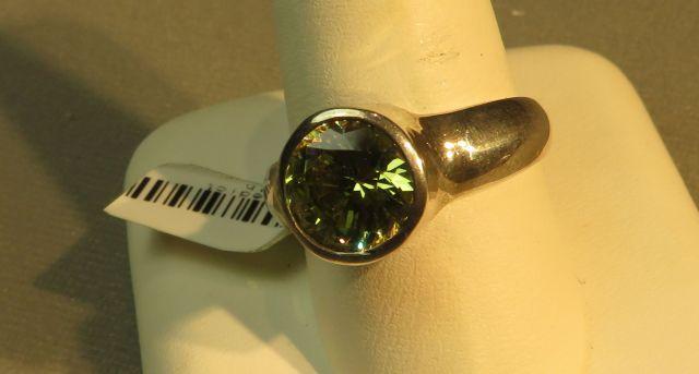 Sterling round clear white cubic zirconia ring size 10 1/4, weight 7.7 g