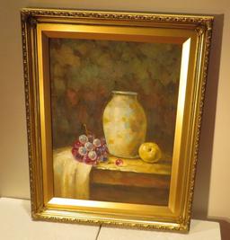 Framed Oil on Canvas  Still Life  20" x 16"